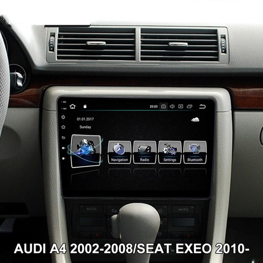 Android 9Inch Car Multimedia Radio Stereo IPS Screen Video Player for Audi A4 B6 B7 S4 RS4 SEAT Exeo 2002-2008 GPS Navigation