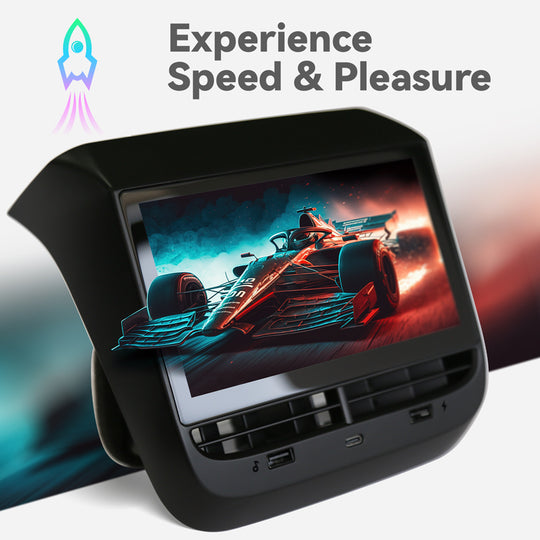 KSPIV Android 12 Rear Display Panel For Tesla Model 3 Model Y 7 Inch Touch Screen Air Conditioner Control Multimedia Player CarPlay
