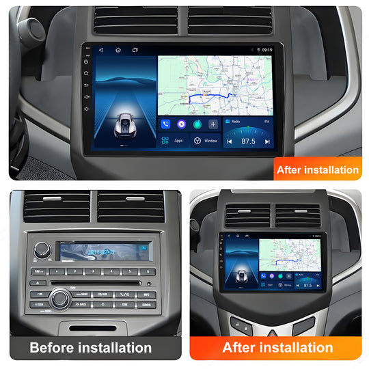 10 Inch Touch Screen for Chevrolet Aveo 2011-2015 Radio, Android Car Stereo with Carplay Android Auto in Dash GPS Navigation Bluetooth WIFI FM Steering Wheel Controls