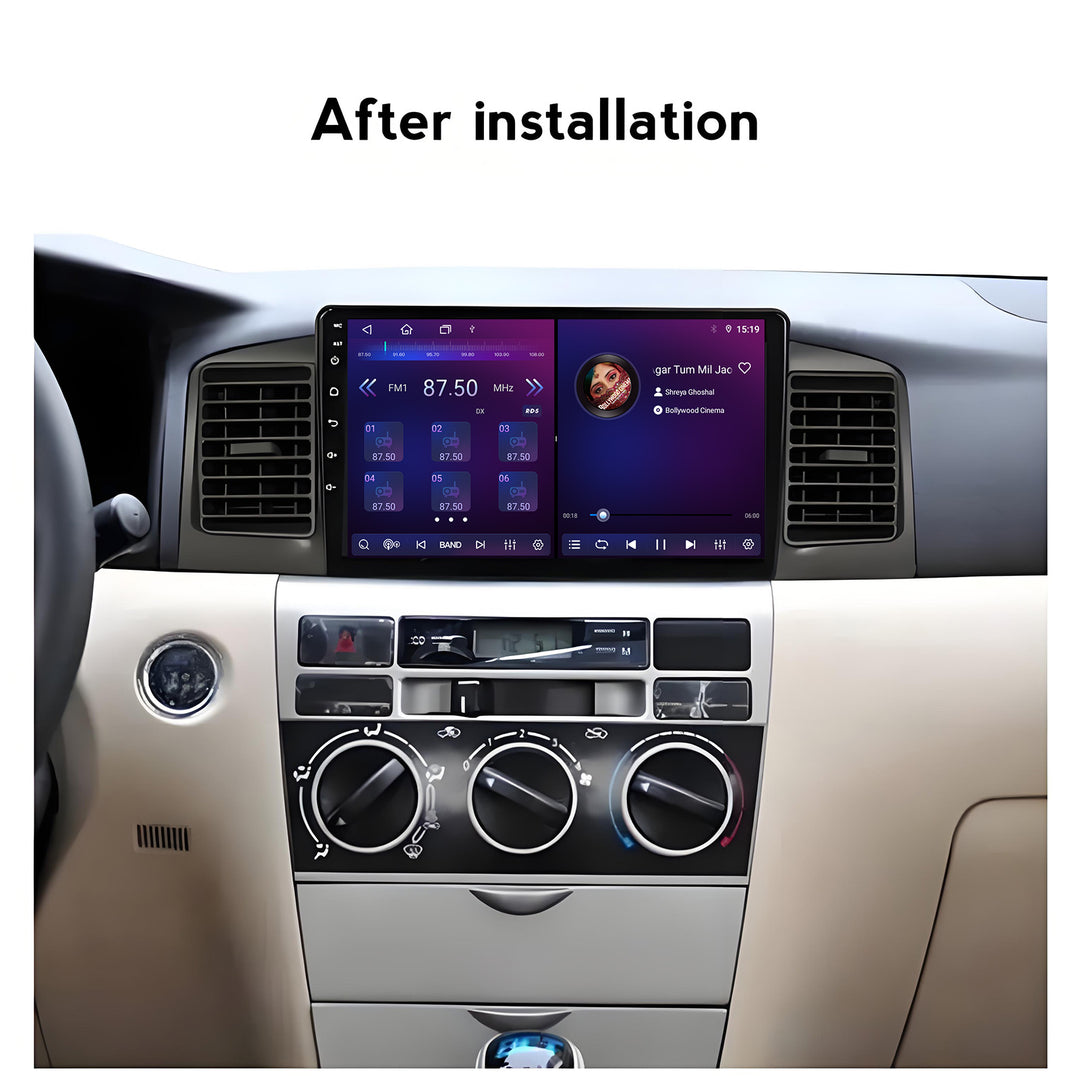 9 Inch Touch Screen for Toyota Corolla 2000 2004 E120 Radio, Android Car Stereo with Carplay Android Auto in Dash GPS Navigation Bluetooth WIFI FM Steering Wheel Controls