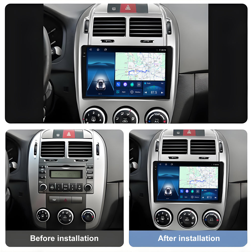 9 Inch Touch Screen for KIA Cerato 2005-2006 Radio, Android Car Stereo with Carplay Android Auto in Dash GPS Navigation Bluetooth WIFI FM Steering Wheel Controls