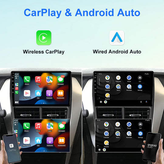 Android 9 Inch Autoradio For Toyota Vios Yaris 2017- Manual A/C GPS Navigation Carplay Headunit