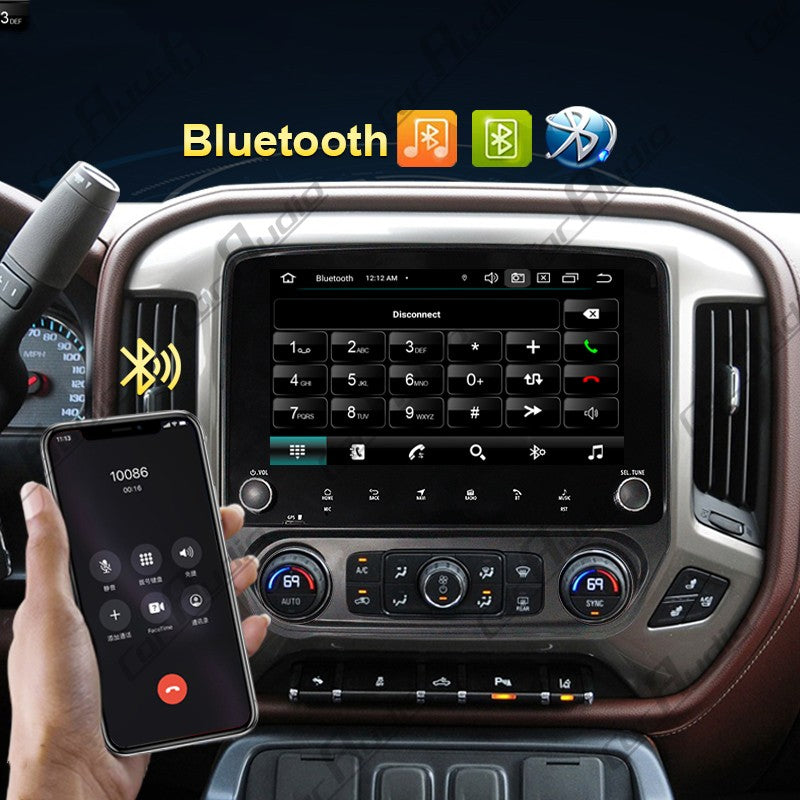Car Radio Android 10 Multimedia Stereo 10" Screen GPS for GMC Sierra Via Vtrux Truck 2013-Chevrolet Sliverado LD Auto AC Unit
