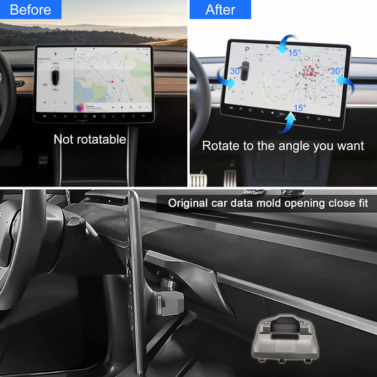 KSPIV Screen Swivel Tilt Mount for Tesla Model 3 Model Y Four Direction Screen Rotating Holder Bracket tesla accessories