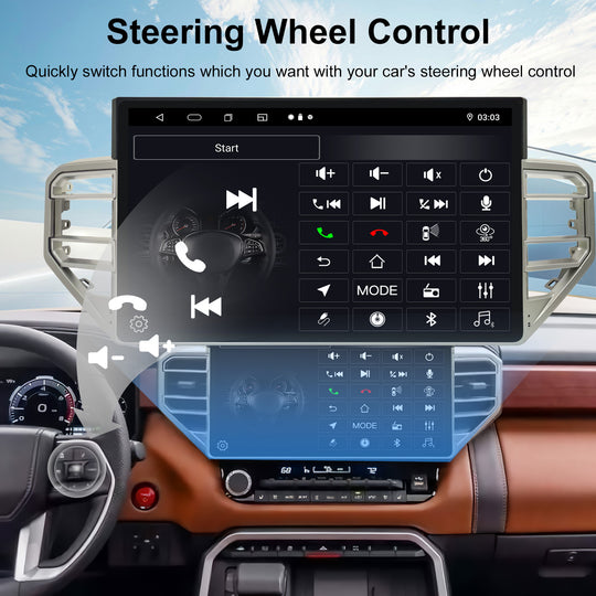 15 Inch Car Multimedia GPS Navigation Radio Player with Android Touch Screen carplay 360 Carplay 4G for Toyota Tundra Sequoia 2022-