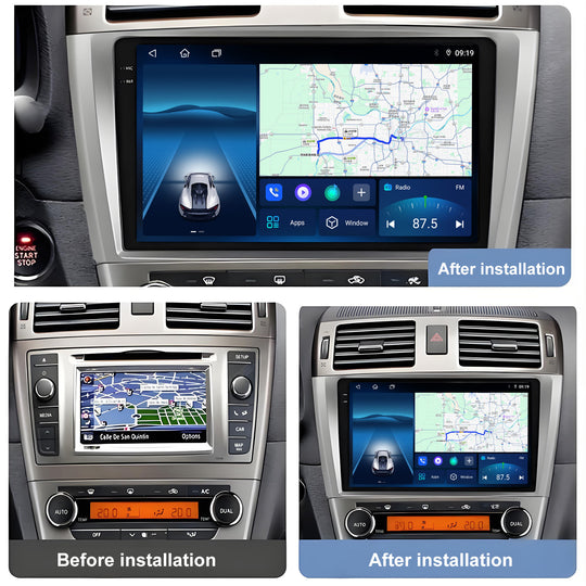 9 Inch Touch Screen for Toyota Avensis 2008-2015 Radio, Android Car Stereo with Carplay Android Auto in Dash GPS Navigation Bluetooth WIFI FM Steering Wheel Controls