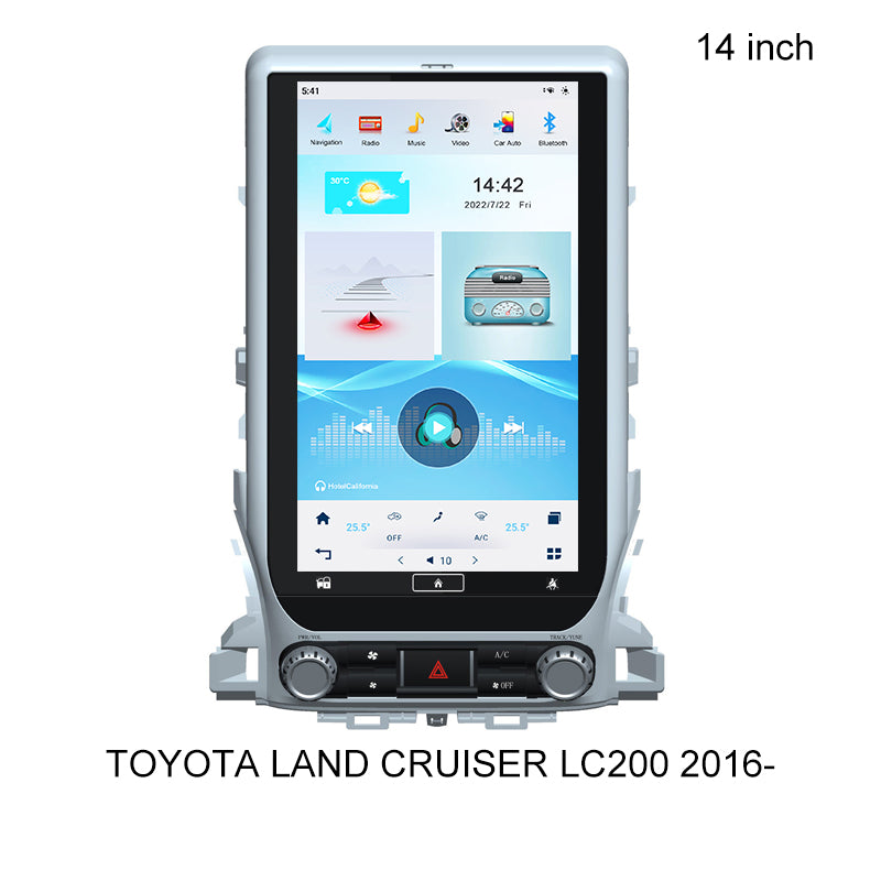 KSPIV 14 Inch Tesla Style Verticle Screen Car Multimedia Player For TOYOTA LAND CRUISER LC200 2016- in Dash GPS Navigation