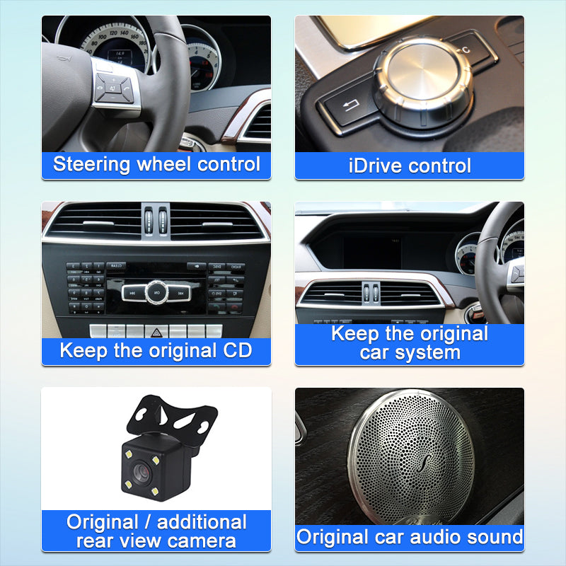Android Car Multimedia Player for Mercedes-Benz C Class W204 C200 C300 2011-2014 RHD NTG4.5 IPS Screen 4G GPS Navigation Radio