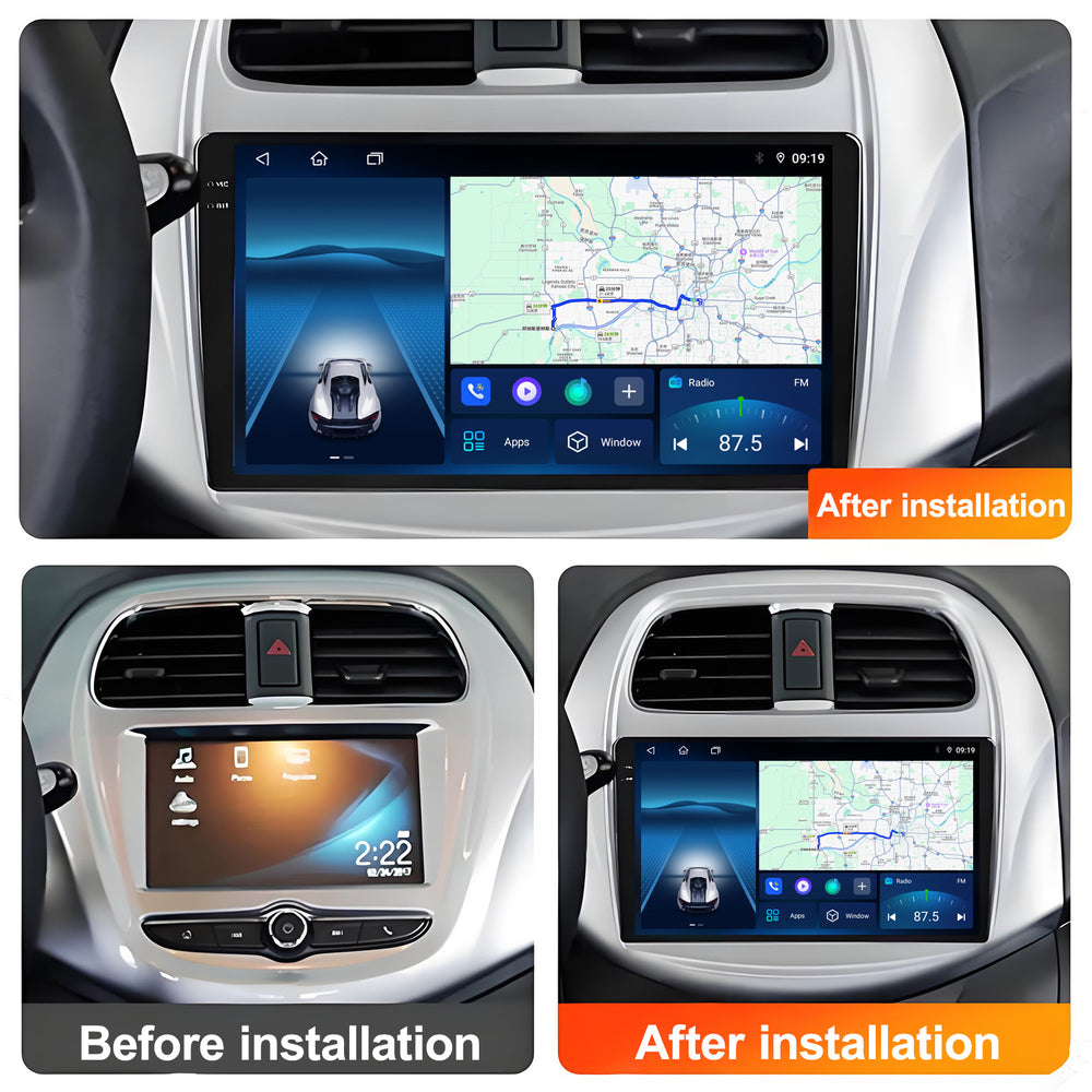 9 Inch Touch Screen for for For Chevrolet SparkBeat 2018 2020 Radio, Android Car Stereo with Carplay Android Auto in Dash GPS Navigation Bluetooth WIFI FM Steering Wheel Controls