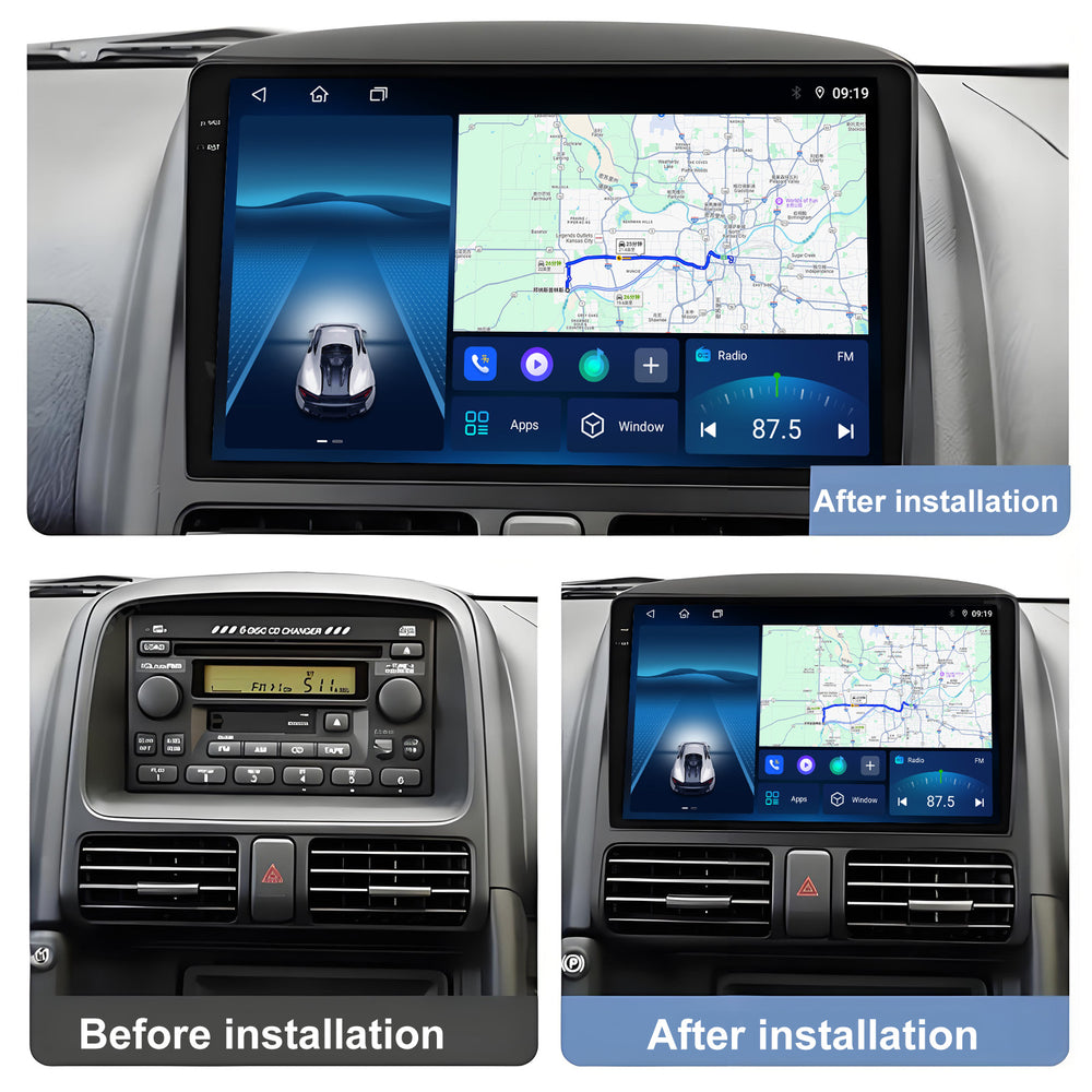 9.5 Inch 2K Touch Screen for Honda CRV 2002-2005 Radio, Android Car Stereo with Carplay Android Auto in Dash GPS Navigation Bluetooth WIFI FM Steering Wheel Controls