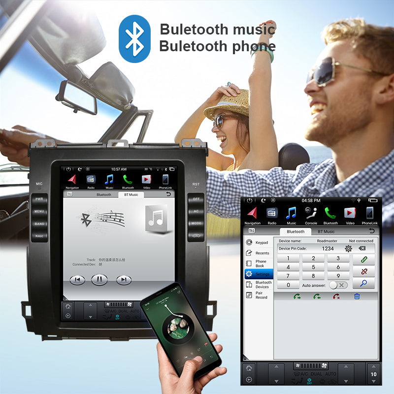 KSPIV 10.4 Inch Car Multimedia Radio Player For TOYOTA PRADO 2002-2009 LEXUS GX460 Vertical Screen GPS Navigation