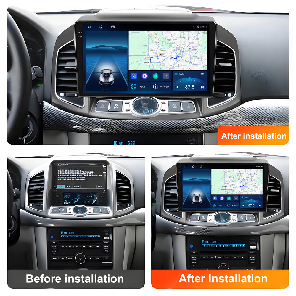 10 Inch Touch Screen for Chevrolet Captiva 2012-2017 Radio, Android Car Stereo with Carplay Android Auto in Dash GPS Navigation Bluetooth WIFI FM Steering Wheel Controls