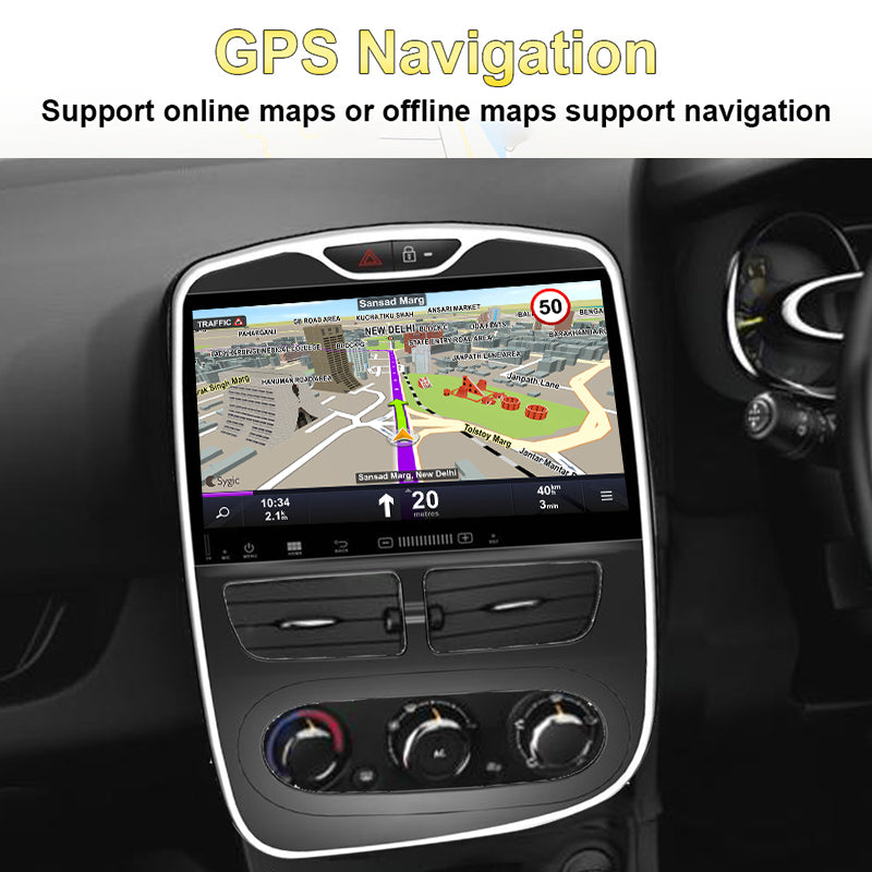 Android Car Radio for Renault Clio 2012- Manual AC Car Stereo Multimedia Screen Carplay Video Car Audio GPS 2 DIN Player