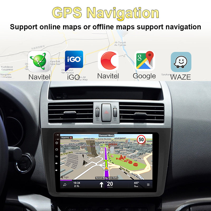 8Core 9 Inch Screen Multimedia Video Player Android 10 for MAZDA 6/Ruiyi/Ultra 2008- Car Radio Stereo Carplay GPS Navigation