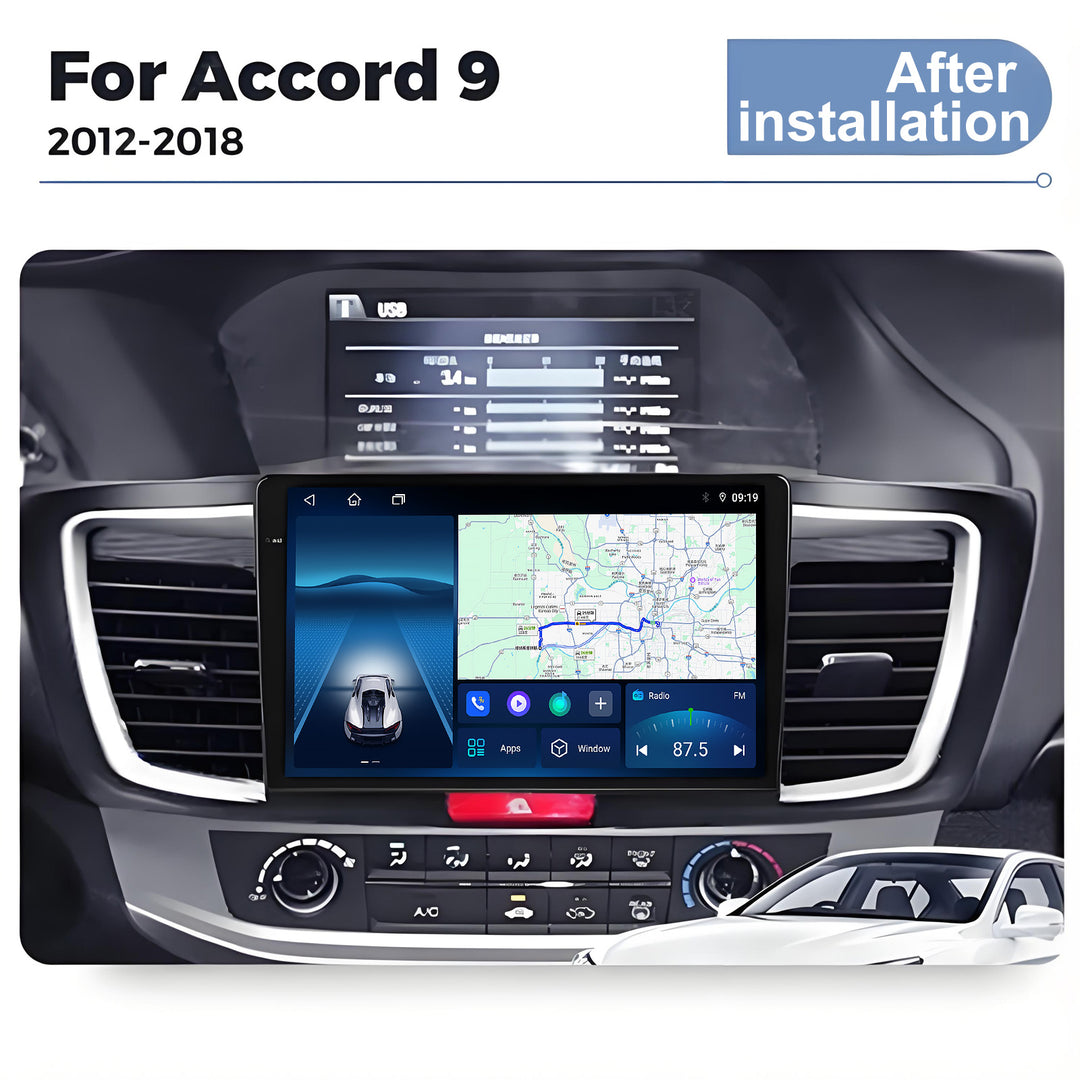 9.5 Inch 2K Touch Screen for Honda Accord 9 2012-2018 Radio, Android Car Stereo with Carplay Android Auto in Dash GPS Navigation Bluetooth WIFI FM Steering Wheel Controls