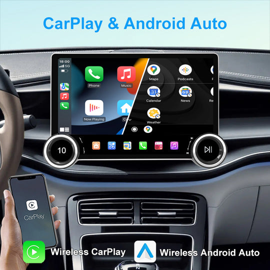 KSPIV 9.7 inch Universal Double Knob Car Radio CarPlay Android Auto Wireless GPS Navigation GPS Navigation WiFi Head Unit