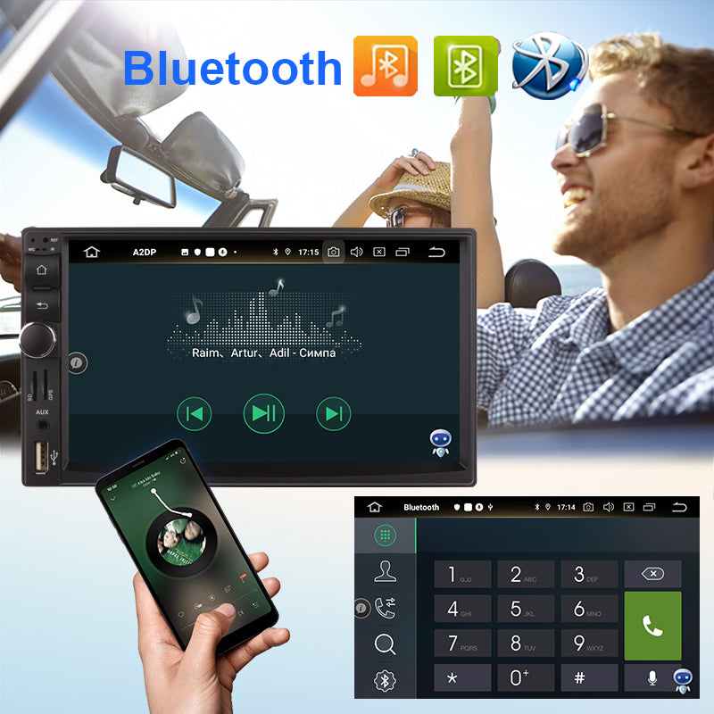 Universal 7 Inch 2 Din Android Car Multimedia Player Touch Screen In-Dash GPS Navigation Autoradio Carplay BLT/WiFi/DSP Headunit