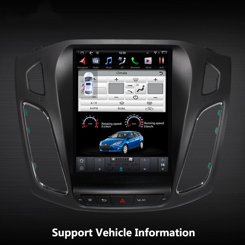 KSPIV Android 10.4 inch Tesla Style Screen for Ford Focus 2012 2013 2014 2015 Car Radio Stereo GPS Navigation Support OBD2 With Carpaly Headunit