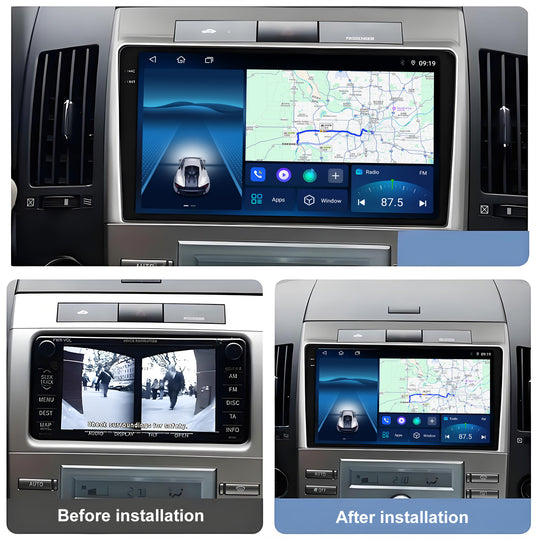 9.5 Inch 2K Touch Screen for Toyota Verso 2004-2009 Radio, Android Car Stereo with Carplay Android Auto in Dash GPS Navigation Bluetooth WIFI FM Steering Wheel Controls