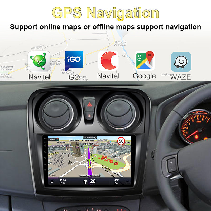 9" Android Car Radio Multimedia Player for Renault sandero /logan 2014-2017 2 Din GPS Carplay Stereo DVD Head Unit