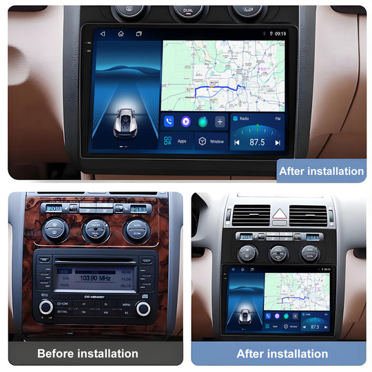 10 Inch Touch Screen for VW Touran 2003-2010 Radio, Android Car Stereo with Carplay Android Auto in Dash GPS Navigation Bluetooth WIFI FM Steering Wheel Controls