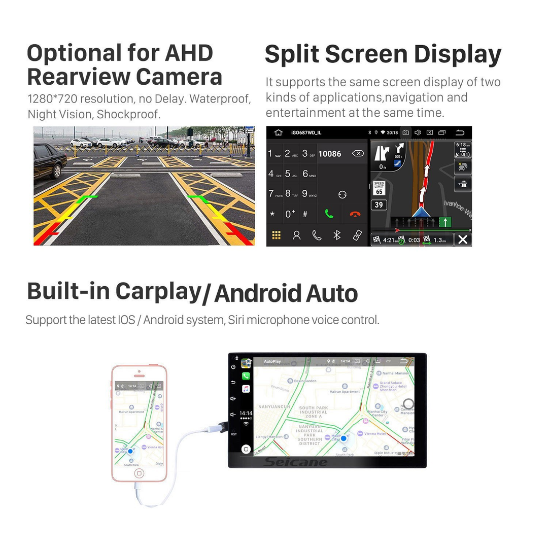 9 Inch Touch Screen for for 2008-2012 KIA FORTE AT Auto Air-Conditioner Radio, Android Car Stereo with Carplay Android Auto in Dash GPS Navigation Bluetooth WIFI FM Steering Wheel Controls