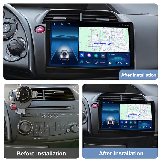 9 Inch Touch Screen for Honda Civic 2006-2011 Radio, Android Car Stereo with Carplay Android Auto in Dash GPS Navigation Bluetooth WIFI FM Steering Wheel Controls
