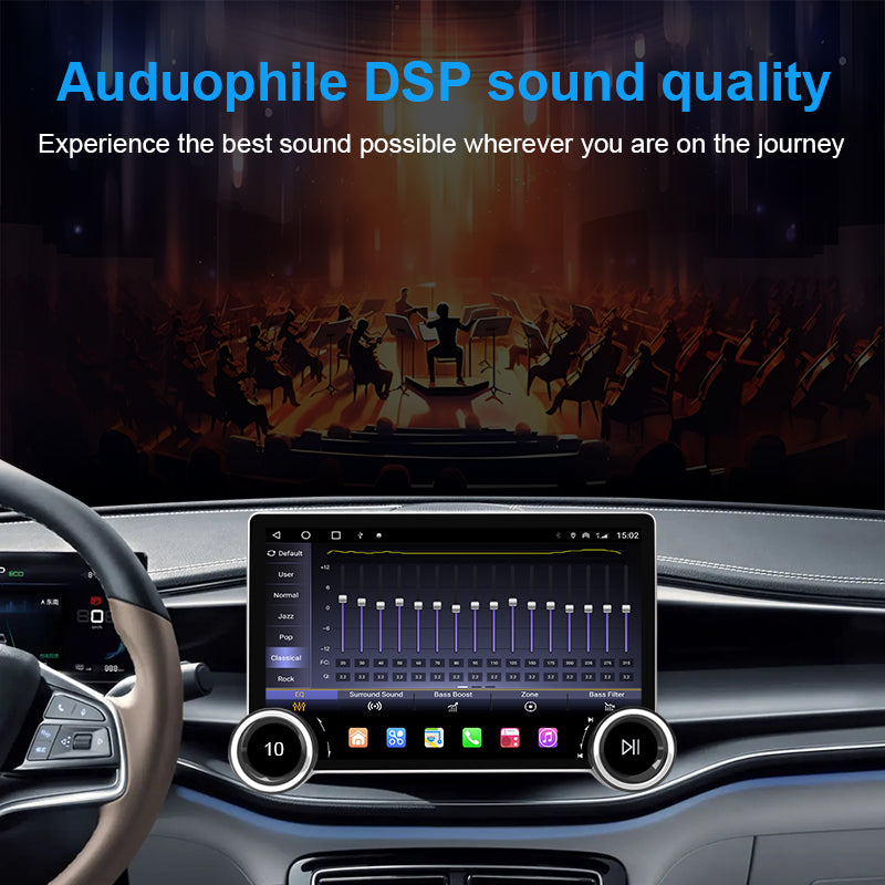 KSPIV 2 Din Universal Double Knob Car Radio GPS Navigation Carplay DSP Android Auto WiFi Head Unit
