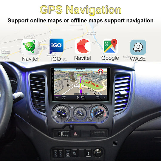 Android 2K Screen Car Radio For Mitsubishi L200 Triton Strakar (Portugal) 2015- Manual A/C Carplay Navigation Multimedia Player 2 Din DVD Stereo