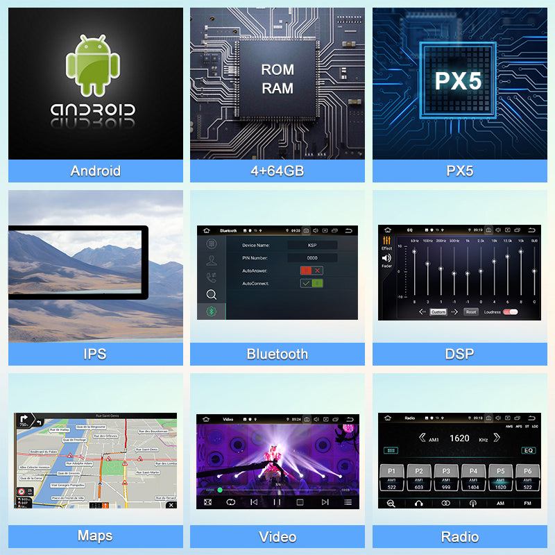 9" Android Car Radio Multimedia Player for For Vehicle Brands/Model Renault 2 Din GPS Carplay Stereo DVD Head Unit