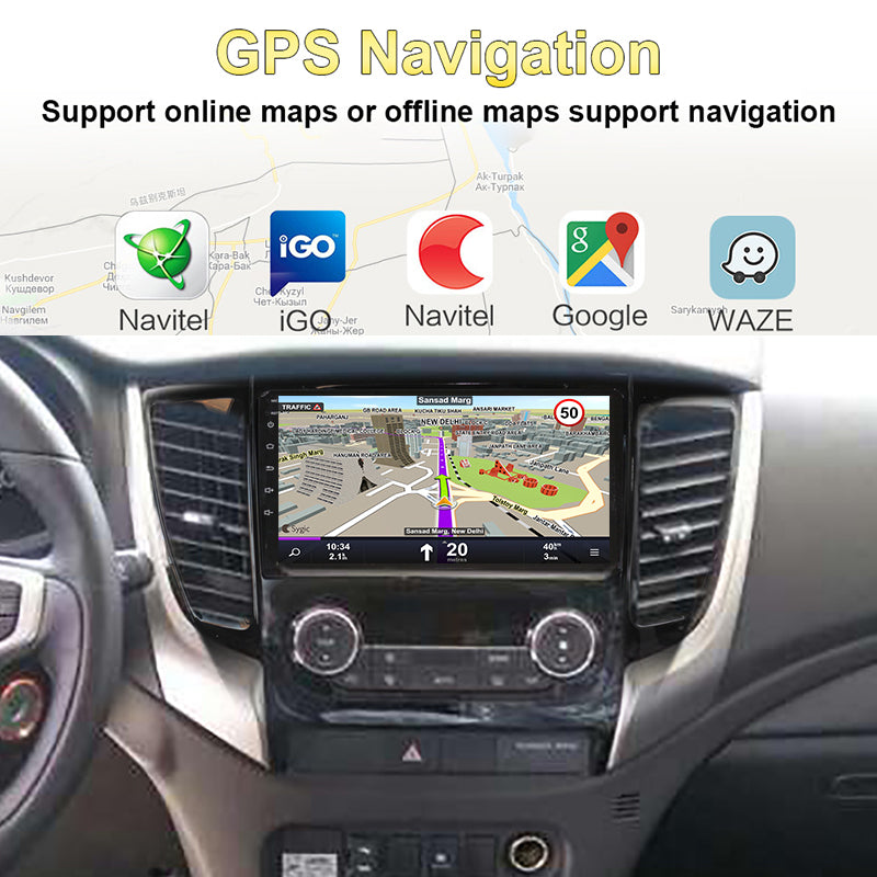 9" DSP Android 13 Carplay Car Radio For MITSUBISHI PAJERO Sport 2016-/L200 2016-  Multimedia Player GPS Navigation