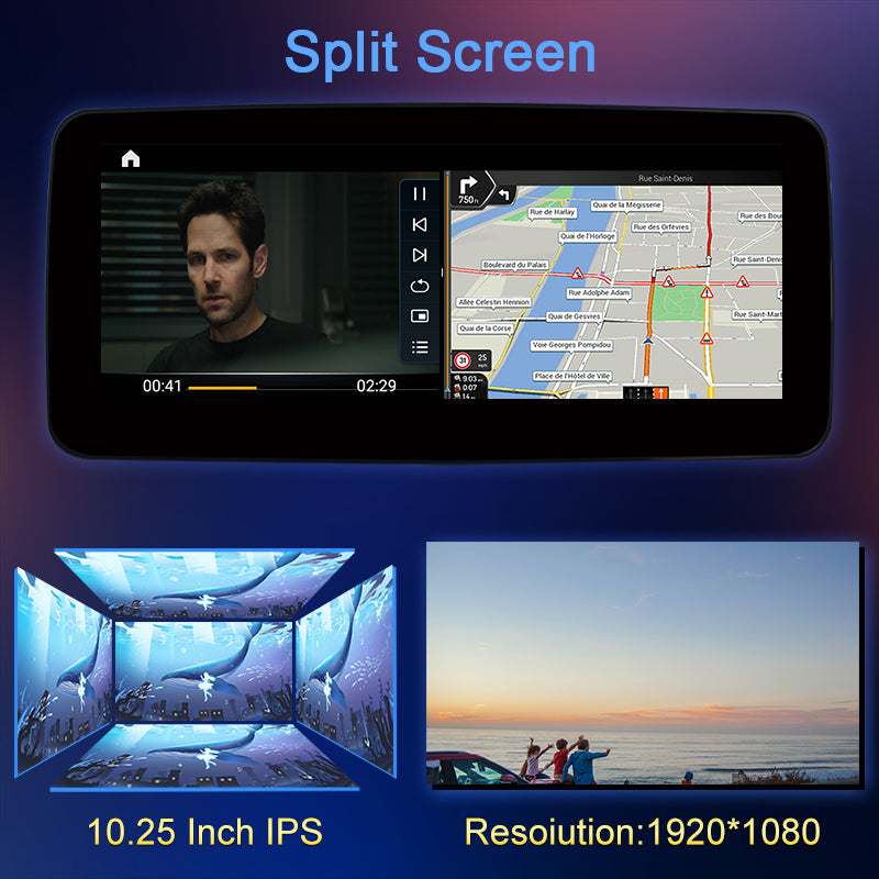 Android Car Multimedia Player for Mercedes-Benz C Class W204 C200 C300 2011-2014 RHD NTG4.5 IPS Screen 4G GPS Navigation Radio