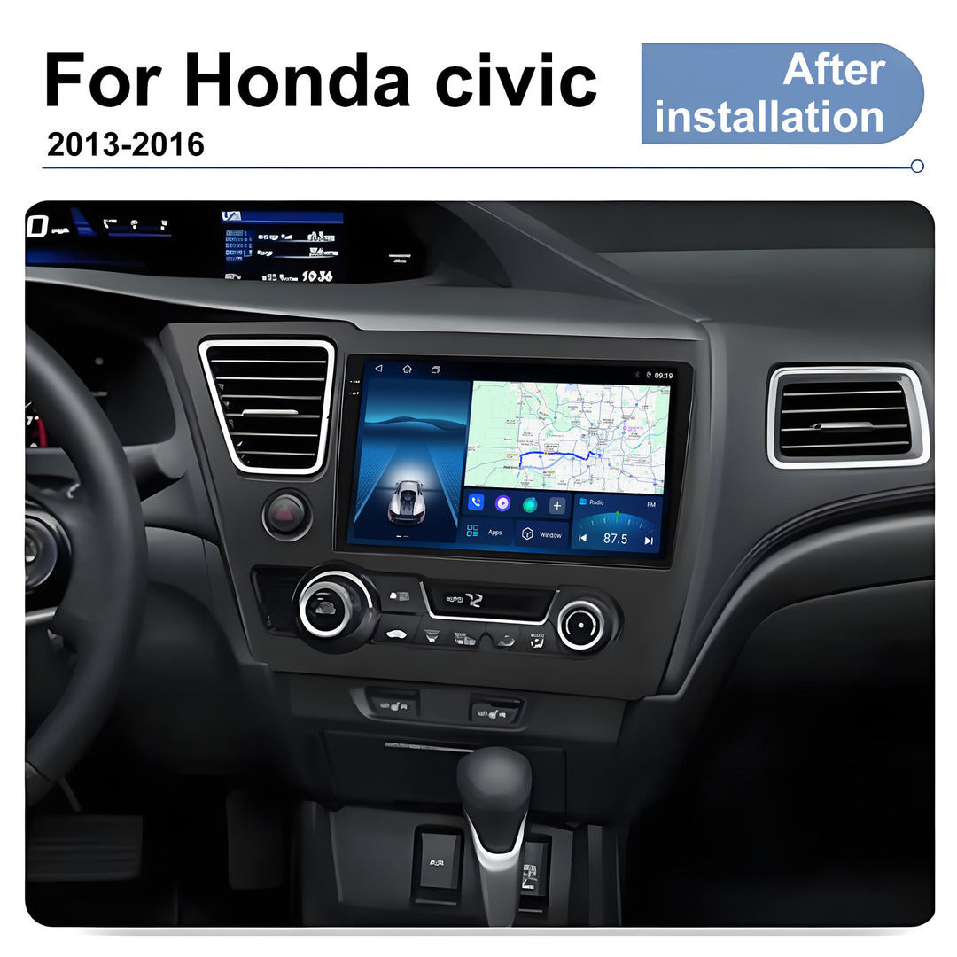 9.5 Inch 2K Touch Screen for Honda Civic 2013-2016 Radio, Android Car Stereo with Carplay Android Auto in Dash GPS Navigation Bluetooth WIFI FM Steering Wheel Controls