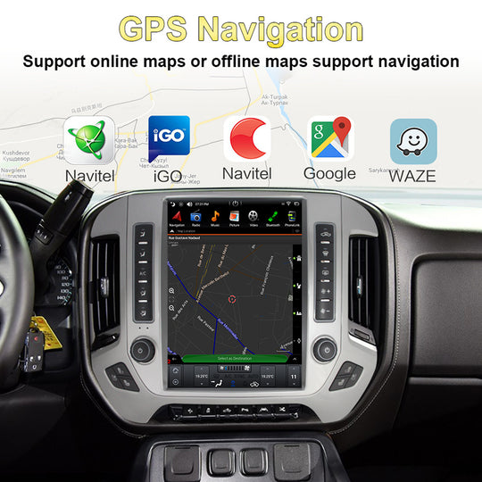 KSPIV | 12.1 Inch | Tesla Style Screen | GMC Sierra VIA Vtrux Truck | Chevrolet Silverado LD | 2014- | high level Stereo