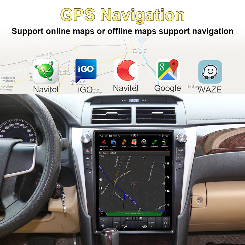 KSPIV Android Qualcomm 6125 Tesla Style Screen Car Multimedia Player For TOYOTA CAMRY 2015- GPS Navigation Unit With WIFI / Bluetooth/ DSP/FM