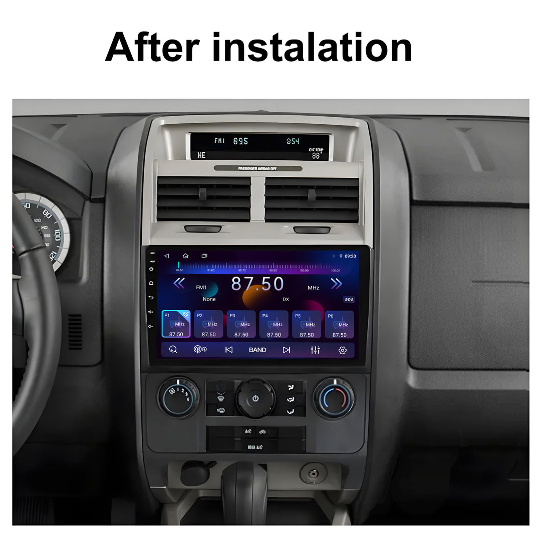 9 Inch Touch Screen for Ford Escape 2007 2012 Radio, Android Car Stereo with Carplay Android Auto in Dash GPS Navigation Bluetooth WIFI FM Steering Wheel Controls