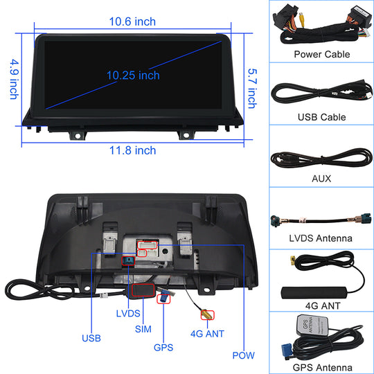 10.25 Inch Central Multimedia Android 9 Car Radio for BMW X5 E70 X6 E71 2007-2013 Original CCC/CIC 6-Core GPS in Dash Navigation Bluetooth