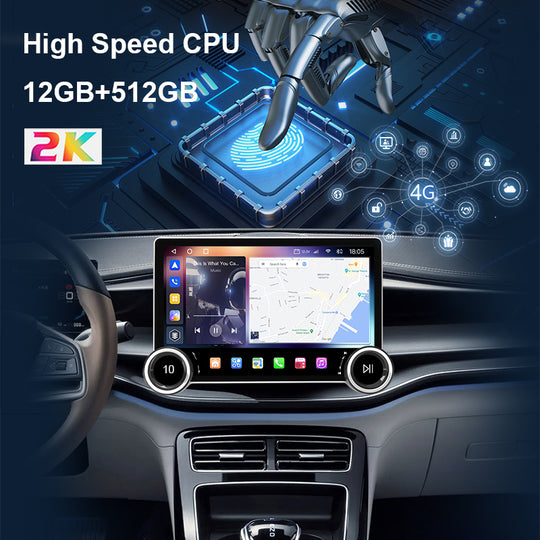 KSPIV 2 Din Double Knob Universal Car Radio Pixel 1600*720 GPS Navigation Wireless Carplay Multimedia Player Headunit