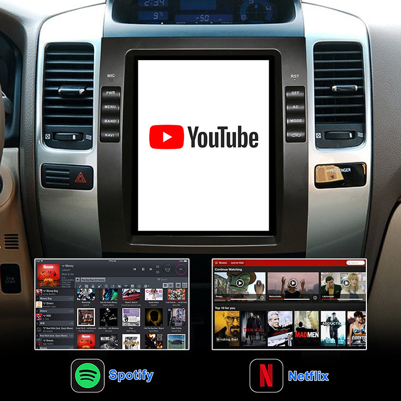 KSPIV 10.4 Inch Car Multimedia Radio Player For TOYOTA PRADO 2002-2009 LEXUS GX460 Vertical Screen GPS Navigation