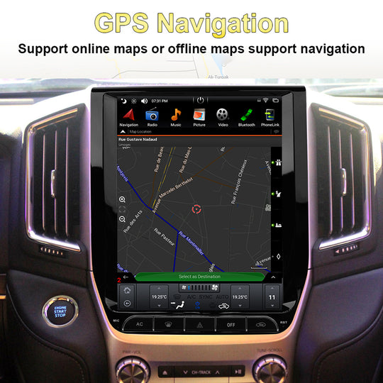 KSPIV 12.1 Inch Tesla Touch Screen Car Multimedia Radio For TOYOTA LAND CRUISER LC200 2016- GPS Navigation with Carplay Android Auto Voice Control