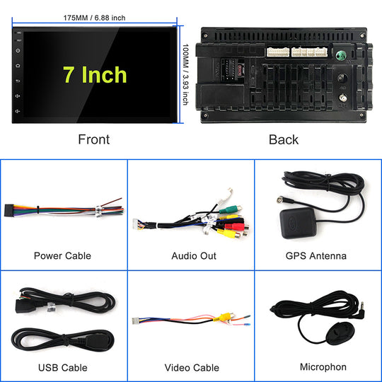 Android Universal 7 Inch Car Multimedia Player 2 Din Bluetooth Receiver In-Dash Navigation Unit with WiFi/GPS/DSP