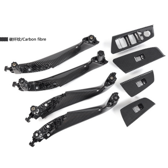 Car Door Handle Cover for BMW 5 Series 2018-2023 G30, G31. G38 F90 Inner Handle Eight-Piece Set Left-Hand Drive Version Interior Door Pull Handle