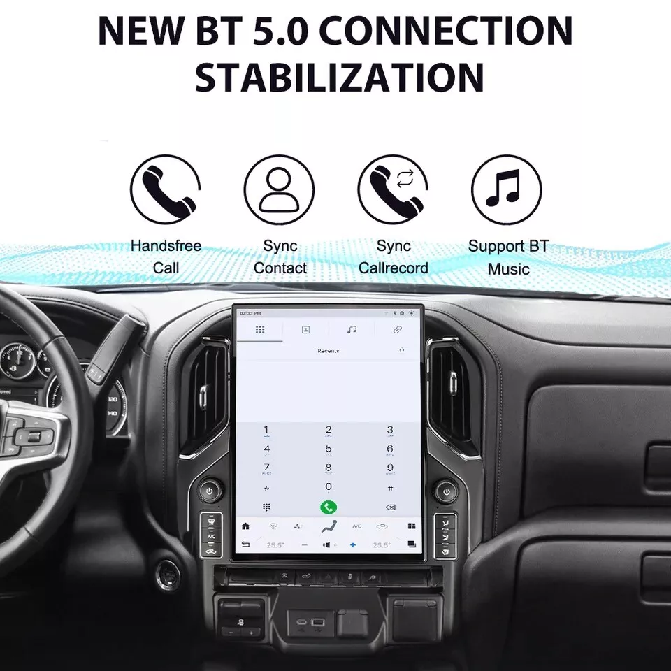 15.6 inch Android 13 Tesla Style Car Radio for GMC Sierra Chevrolet Silverado 2019-2024 Carplay Car GPS Navigation Multimedia