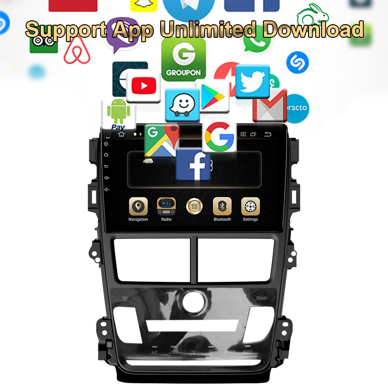 Android 9" Car Radio For Toyota Vios Yaris 2017- Auto A/C GPS Video Navigation Carplay Wireless Monitor