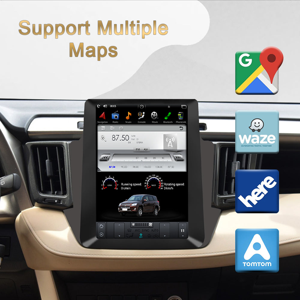 KSPIV 10.4 Inch Tesla Style Vertical Screen Car Multimedia Player For TOYOTA RAV4 2013- GPS Stereo Navigation Unit