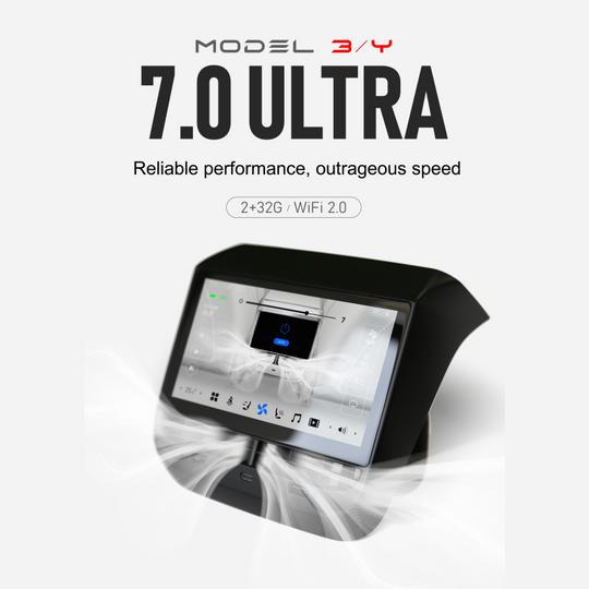 KSPIV Android 12 Rear Display Panel For Tesla Model 3 Model Y 7 Inch Touch Screen Air Conditioner Control Multimedia Player CarPlay