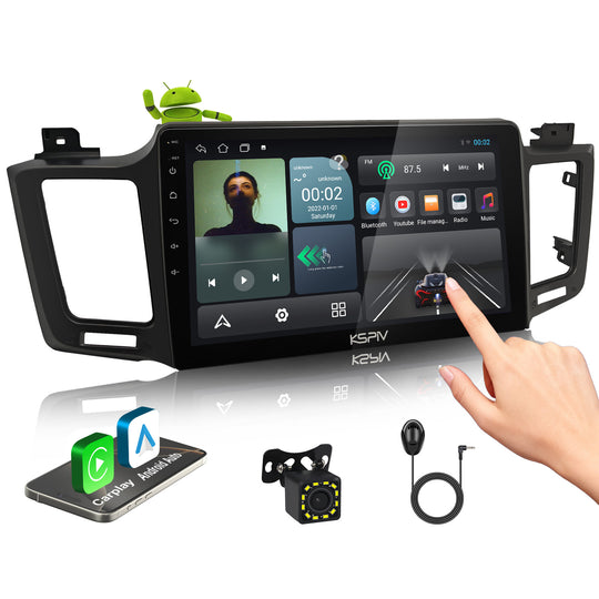 10.1 Inch Touch Screen for TOYOTA RAV4 2013-2018 Radio, Android Car Stereo with Carplay Android Auto in Dash GPS Navigation Bluetooth WIFI FM Steering Wheel Controls