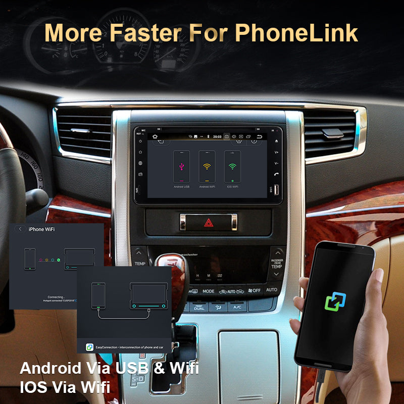 Car Multimedia Radio For TOYOTA RAV4 /FJ CRUISER/ ALPHARD/ PREVIA GL Android Auto & Wireless CarPlay 4G GPS 2din autoradio