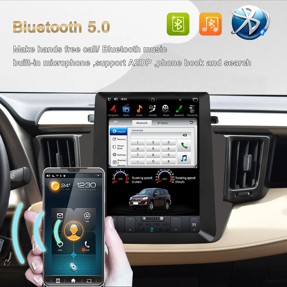 KSPIV 10.4 Inch Tesla Style Vertical Screen Car Multimedia Player For TOYOTA RAV4 2013- GPS Stereo Navigation Unit