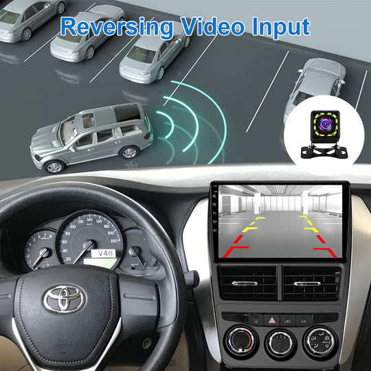 Android 9 Inch Autoradio For Toyota Vios Yaris 2017- Manual A/C GPS Navigation Carplay Headunit